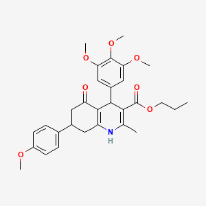 molecular formula C30H35NO7 B5206122 Propyl 7-(4-methoxyphenyl)-2-methyl-5-oxo-4-(3,4,5-trimethoxyphenyl)-1,4,5,6,7,8-hexahydroquinoline-3-carboxylate 