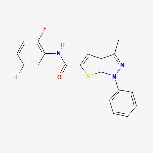 molecular formula C19H13F2N3OS B5206224 N~5~-(2,5-DIFLUOROPHENYL)-3-METHYL-1-PHENYL-1H-THIENO[2,3-C]PYRAZOLE-5-CARBOXAMIDE 