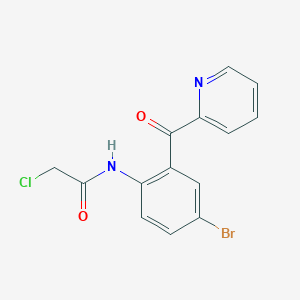 molecular formula C14H10BrClN2O2 B052063 N-[4-Bromo-2-(2-pyridylcarbonyl)phenyl]-2-chloroacetamide CAS No. 41526-21-0