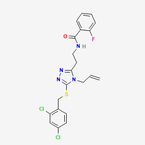 molecular formula C21H19Cl2FN4OS B5206421 N-(2-{5-[(2,4-dichlorobenzyl)sulfanyl]-4-(prop-2-en-1-yl)-4H-1,2,4-triazol-3-yl}ethyl)-2-fluorobenzamide 