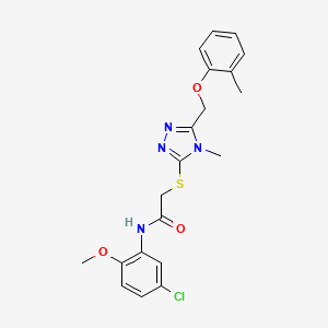 molecular formula C20H21ClN4O3S B5206539 N-(5-chloro-2-methoxyphenyl)-2-({4-methyl-5-[(2-methylphenoxy)methyl]-4H-1,2,4-triazol-3-yl}sulfanyl)acetamide 