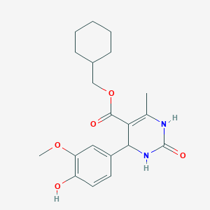 molecular formula C20H26N2O5 B5206562 Cyclohexylmethyl 4-(4-hydroxy-3-methoxyphenyl)-6-methyl-2-oxo-1,2,3,4-tetrahydropyrimidine-5-carboxylate 