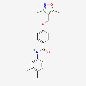 molecular formula C21H22N2O3 B5206682 4-[(3,5-DIMETHYL-4-ISOXAZOLYL)METHOXY]-N~1~-(3,4-DIMETHYLPHENYL)BENZAMIDE 