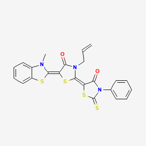 molecular formula C23H17N3O2S4 B5206694 3-allyl-5-(3-methyl-1,3-benzothiazol-2(3H)-ylidene)-3'-phenyl-2'-thioxo-2,5'-bi-1,3-thiazolidine-4,4'-dione 