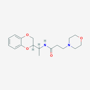 molecular formula C17H24N2O4 B5206774 N-[1-(2,3-dihydro-1,4-benzodioxin-3-yl)ethyl]-3-morpholin-4-ylpropanamide 