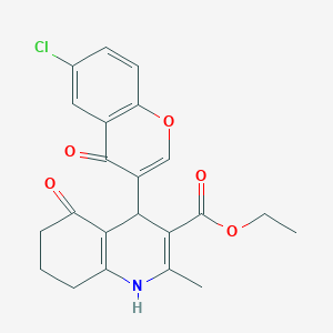 molecular formula C22H20ClNO5 B5206828 ethyl 4-(6-chloro-4-oxo-4H-chromen-3-yl)-2-methyl-5-oxo-1,4,5,6,7,8-hexahydroquinoline-3-carboxylate 