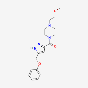 molecular formula C18H24N4O3 B5206834 [4-(2-methoxyethyl)piperazin-1-yl]-[5-(phenoxymethyl)-1H-pyrazol-3-yl]methanone 