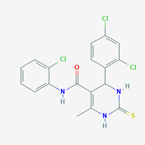 molecular formula C18H14Cl3N3OS B5206875 N-(2-chlorophenyl)-4-(2,4-dichlorophenyl)-6-methyl-2-sulfanylidene-3,4-dihydro-1H-pyrimidine-5-carboxamide 