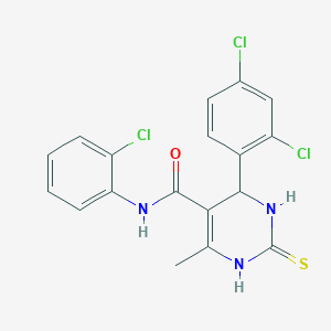 N-(2-chlorophenyl)-4-(2,4-dichlorophenyl)-6-methyl-2-thioxo-1,2,3,4-tetrahydro-5-pyrimidinecarboxamide