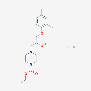molecular formula C18H29ClN2O4 B5207029 ethyl 4-[3-(2,4-dimethylphenoxy)-2-hydroxypropyl]piperazine-1-carboxylate;hydrochloride 