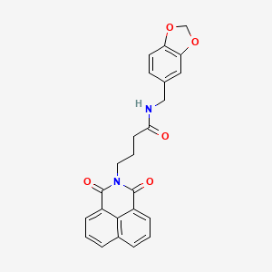 molecular formula C24H20N2O5 B5207047 N-(1,3-benzodioxol-5-ylmethyl)-4-(1,3-dioxobenzo[de]isoquinolin-2-yl)butanamide 