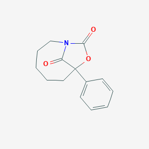 molecular formula C14H15NO3 B052071 7-Phenyl-8-oxa-1-azabicyclo[5.2.1]decane-9,10-dione CAS No. 120666-79-7