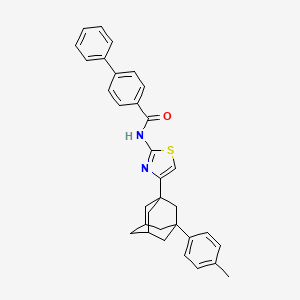 molecular formula C33H32N2OS B5207115 N-{4-[3-(4-Methylphenyl)adamantan-1-YL]-1,3-thiazol-2-YL}-[1,1'-biphenyl]-4-carboxamide 