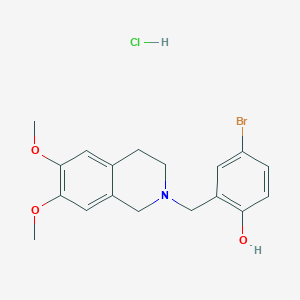 molecular formula C18H21BrClNO3 B5207256 4-bromo-2-[(6,7-dimethoxy-3,4-dihydro-1H-isoquinolin-2-yl)methyl]phenol;hydrochloride 