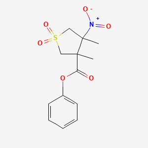 molecular formula C13H15NO6S B5207364 Phenyl 3,4-dimethyl-4-nitro-1,1-dioxothiolane-3-carboxylate 