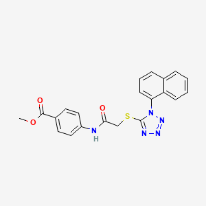 molecular formula C21H17N5O3S B5207372 Methyl 4-[[2-(1-naphthalen-1-yltetrazol-5-yl)sulfanylacetyl]amino]benzoate 