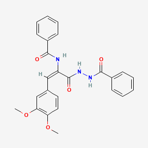 molecular formula C25H23N3O5 B5207486 N-[(E)-3-(2-benzoylhydrazinyl)-1-(3,4-dimethoxyphenyl)-3-oxoprop-1-en-2-yl]benzamide 