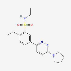 molecular formula C18H24N4O2S B5207514 N,2-diethyl-5-[6-(pyrrolidin-1-yl)pyridazin-3-yl]benzenesulfonamide 