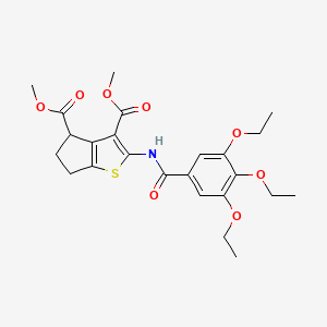 molecular formula C24H29NO8S B5207620 dimethyl 2-{[(3,4,5-triethoxyphenyl)carbonyl]amino}-5,6-dihydro-4H-cyclopenta[b]thiophene-3,4-dicarboxylate 