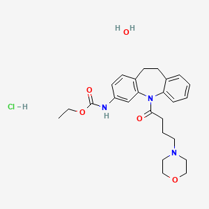 molecular formula C25H34ClN3O5 B5207776 ethyl N-[11-(4-morpholin-4-ylbutanoyl)-5,6-dihydrobenzo[b][1]benzazepin-2-yl]carbamate;hydrate;hydrochloride 