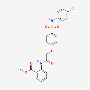 molecular formula C22H19ClN2O6S B5207896 Methyl 2-[[2-[4-[(4-chlorophenyl)sulfamoyl]phenoxy]acetyl]amino]benzoate 