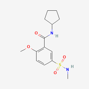 molecular formula C14H20N2O4S B5207954 N-cyclopentyl-2-methoxy-5-(methylsulfamoyl)benzamide 