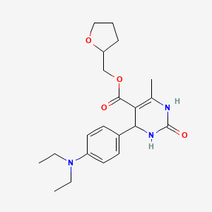 molecular formula C21H29N3O4 B5208070 Tetrahydrofuran-2-ylmethyl 4-[4-(diethylamino)phenyl]-6-methyl-2-oxo-1,2,3,4-tetrahydropyrimidine-5-carboxylate 