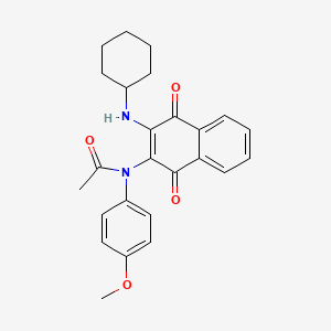 molecular formula C25H26N2O4 B5208081 N-[3-(cyclohexylamino)-1,4-dioxonaphthalen-2-yl]-N-(4-methoxyphenyl)acetamide 