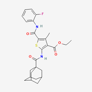 molecular formula C26H29FN2O4S B5208209 ETHYL 2-(ADAMANTANE-1-AMIDO)-5-[(2-FLUOROPHENYL)CARBAMOYL]-4-METHYLTHIOPHENE-3-CARBOXYLATE CAS No. 6044-11-7
