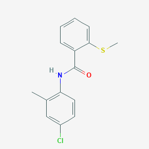 molecular formula C15H14ClNOS B5208216 N-(4-chloro-2-methylphenyl)-2-(methylthio)benzamide 