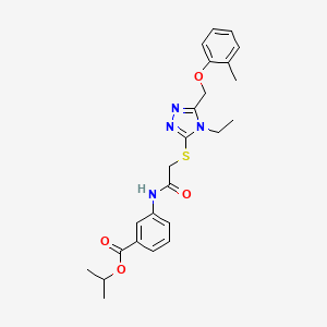 molecular formula C24H28N4O4S B5208255 propan-2-yl 3-{[({4-ethyl-5-[(2-methylphenoxy)methyl]-4H-1,2,4-triazol-3-yl}sulfanyl)acetyl]amino}benzoate 
