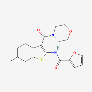 molecular formula C19H22N2O4S B5208300 N-[6-methyl-3-(morpholin-4-ylcarbonyl)-4,5,6,7-tetrahydro-1-benzothiophen-2-yl]furan-2-carboxamide 