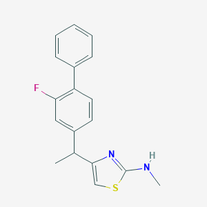 molecular formula C18H17FN2S B052084 4-(1-(2-Fluoro-4-biphenyl)ethyl)-2-methylaminothiazole CAS No. 113759-19-6