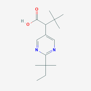 molecular formula C15H24N2O2 B052086 5-Pyrimidineacetic acid,-alpha--(1,1-dimethylethyl)-2-(1,1-dimethylpropyl)-(9CI) CAS No. 122936-31-6