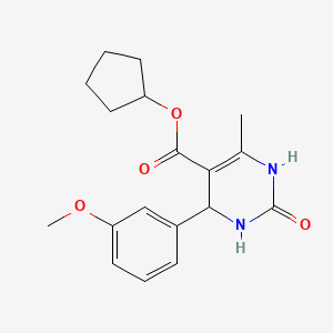 molecular formula C18H22N2O4 B5208619 Cyclopentyl 4-(3-methoxyphenyl)-6-methyl-2-oxo-1,2,3,4-tetrahydropyrimidine-5-carboxylate 