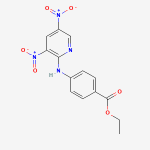 molecular formula C14H12N4O6 B5208889 Ethyl 4-[(3,5-dinitropyridin-2-yl)amino]benzoate 