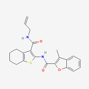 molecular formula C22H22N2O3S B5208894 N-{3-[(allylamino)carbonyl]-4,5,6,7-tetrahydro-1-benzothien-2-yl}-3-methyl-1-benzofuran-2-carboxamide 