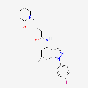 molecular formula C24H31FN4O2 B5208905 N-[1-(4-fluorophenyl)-6,6-dimethyl-4,5,6,7-tetrahydro-1H-indazol-4-yl]-4-(2-oxo-1-piperidinyl)butanamide 