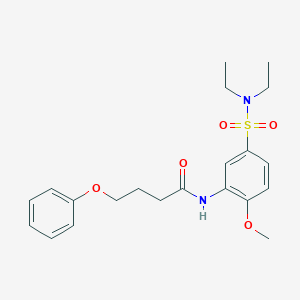 molecular formula C21H28N2O5S B5208919 N-[5-(diethylsulfamoyl)-2-methoxyphenyl]-4-phenoxybutanamide 