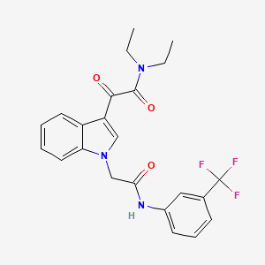 molecular formula C23H22F3N3O3 B5209186 N,N-diethyl-2-oxo-2-[1-(2-oxo-2-{[3-(trifluoromethyl)phenyl]amino}ethyl)-1H-indol-3-yl]acetamide 