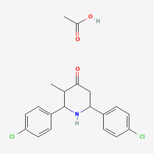 molecular formula C20H21Cl2NO3 B5209266 Acetic acid;2,6-bis(4-chlorophenyl)-3-methylpiperidin-4-one 