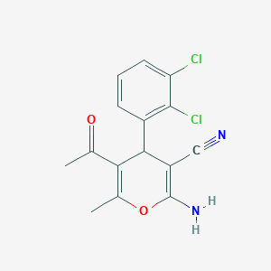 molecular formula C15H12Cl2N2O2 B5209347 5-acetyl-2-amino-4-(2,3-dichlorophenyl)-6-methyl-4H-pyran-3-carbonitrile CAS No. 364751-15-5