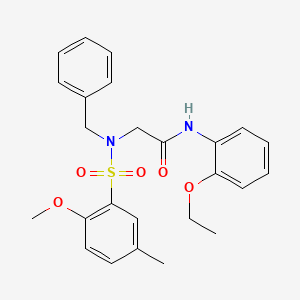 molecular formula C25H28N2O5S B5209582 2-[benzyl-(2-methoxy-5-methylphenyl)sulfonylamino]-N-(2-ethoxyphenyl)acetamide 