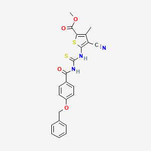 molecular formula C23H19N3O4S2 B5209674 methyl 5-[({[4-(benzyloxy)benzoyl]amino}carbonothioyl)amino]-4-cyano-3-methyl-2-thiophenecarboxylate 
