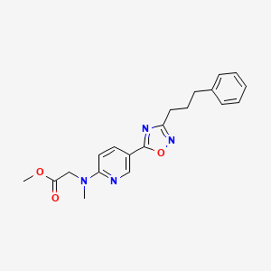 molecular formula C20H22N4O3 B5209692 methyl N-methyl-N-{5-[3-(3-phenylpropyl)-1,2,4-oxadiazol-5-yl]-2-pyridinyl}glycinate 