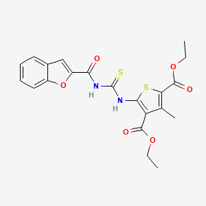molecular formula C21H20N2O6S2 B5209706 Diethyl 5-{[(1-benzofuran-2-ylcarbonyl)carbamothioyl]amino}-3-methylthiophene-2,4-dicarboxylate 