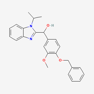 molecular formula C25H26N2O3 B5209776 [4-(BENZYLOXY)-3-METHOXYPHENYL][1-(PROPAN-2-YL)-1H-1,3-BENZODIAZOL-2-YL]METHANOL 