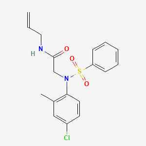 molecular formula C18H19ClN2O3S B5209861 N~1~-allyl-N~2~-(4-chloro-2-methylphenyl)-N~2~-(phenylsulfonyl)glycinamide 