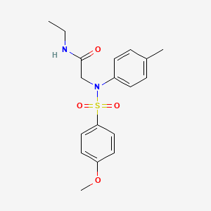 molecular formula C18H22N2O4S B5210045 N-ETHYL-2-[N-(4-METHYLPHENYL)4-METHOXYBENZENESULFONAMIDO]ACETAMIDE 