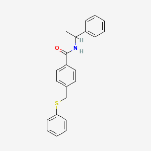 molecular formula C22H21NOS B5210083 N-(1-phenylethyl)-4-(phenylsulfanylmethyl)benzamide 